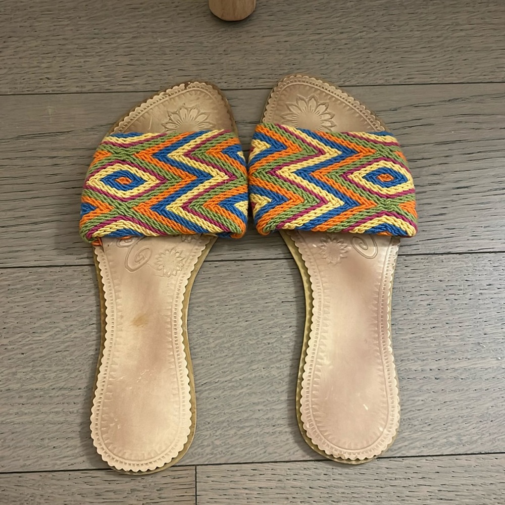 Woven Multicolor Chevron Stripe Sandals Katico